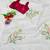 white floral print moti work organza saree with blouse