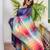 blue striped, printed soft cotton  saree with blouse