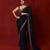 Black sequin embroidered,  chinnon silk bollywood saree with blouse