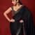 Black sequin embroidered,  chinnon silk bollywood saree with blouse
