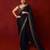 Black sequin embroidered,  chinnon silk bollywood saree with blouse