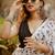 white printed soft linen cotton  saree with blouse