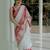 white printed soft cotton  saree with blouse