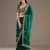 Green sequin embroidered, cut work satin silk bollywood saree with blouse