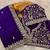 Purple sequin embroidered, cut work satin silk bollywood saree with blouse