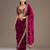 Maroon sequin embroidered, cut work satin silk bollywood saree with blouse