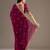 Maroon sequin embroidered, cut work satin silk bollywood saree with blouse