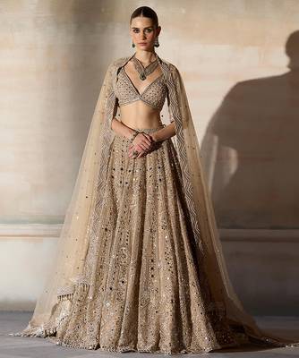 Gold Embroidered Rambagh Silk Lehenga Set 1