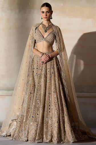 Gold Embroidered Rambagh Silk Lehenga Set