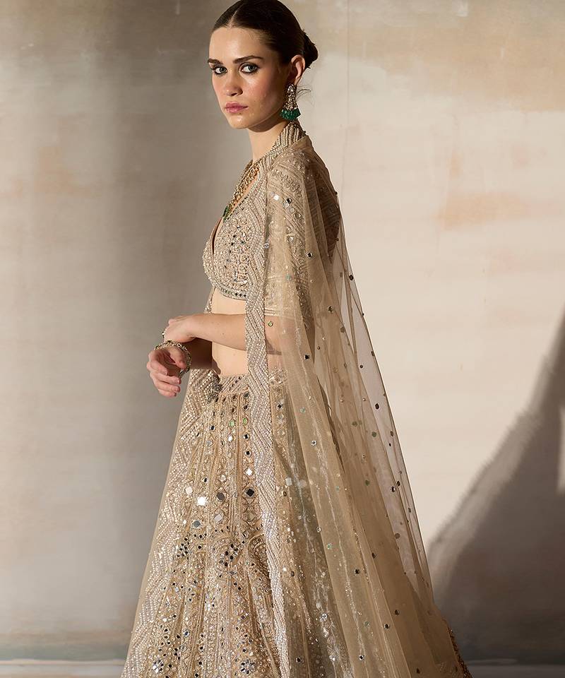 Gold Embroidered Rambagh Silk Lehenga Set
