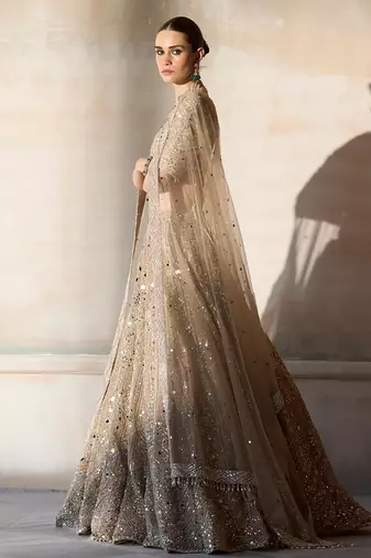 Gold Embroidered Rambagh Silk Lehenga Set