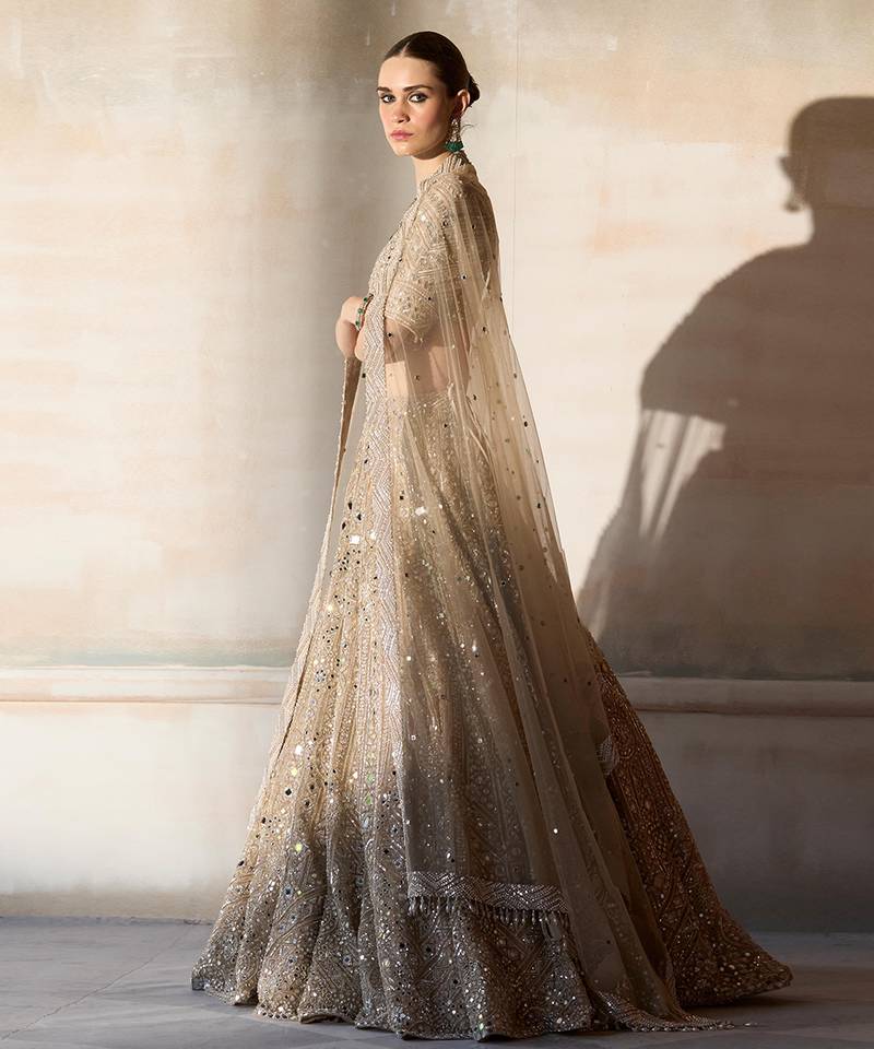 Gold Embroidered Rambagh Silk Lehenga Set