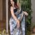 grey printed georgette saree with blouse