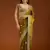 Mustard embroidered threads zari work satin silk bollywood saree with blouse