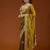 Mustard embroidered threads zari work satin silk bollywood saree with blouse