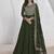 Vichitra silk dark green embroidered designer anarkali suit