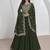 Vichitra silk dark green embroidered designer anarkali suit