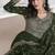 Vichitra silk dark green embroidered designer anarkali suit