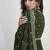 Vichitra silk dark green embroidered designer anarkali suit