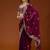 Wine embroidered threads zari work satin silk bollywood saree with blouse