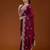 Wine embroidered threads zari work satin silk bollywood saree with blouse