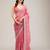 pink embroidered diamond work crunchy chiffon saree with blouse