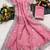 pink embroidered diamond work crunchy chiffon saree with blouse