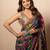 multicolor printed georgette saree with blouse