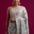 Sky blue embroidered, paper mirror work vichitra silk bollywood saree with blouse