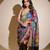 multicolor printed georgette saree with blouse