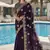 Purple embroidered, cut work satin silk bollywood saree with blouse