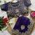 Purple embroidered, cut work satin silk bollywood saree with blouse