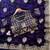 Purple embroidered, cut work satin silk bollywood saree with blouse