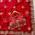 Red embroidered, cut work satin silk bollywood saree with blouse
