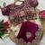 Wine embroidered, cut work satin silk bollywood saree with blouse