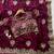 Wine embroidered, cut work satin silk bollywood saree with blouse