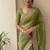 Green lace border sofi silk bollywood saree with blouse