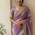 Lavender lace border sofi silk bollywood saree with blouse