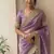 Lavender lace border sofi silk bollywood saree with blouse