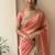 Peach lace border sofi silk bollywood saree with blouse