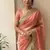 Peach lace border sofi silk bollywood saree with blouse