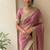 Pink lace border sofi silk bollywood saree with blouse