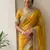 Yellow lace border sofi silk bollywood saree with blouse