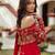 red embrodiery zari sequin embroidered moti work georgette saree with blouse