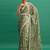 Green printed, sequin embroidered chinnon silk bollywood saree with blouse