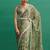Green printed, sequin embroidered chinnon silk bollywood saree with blouse