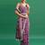 Purple printed, sequin embroidered chinnon silk bollywood saree with blouse