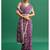 Purple printed, sequin embroidered chinnon silk bollywood saree with blouse