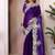 Purple sequin embroidered, cut work jimmy choo bollywood saree with blouse
