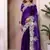 Purple sequin embroidered, cut work jimmy choo bollywood saree with blouse